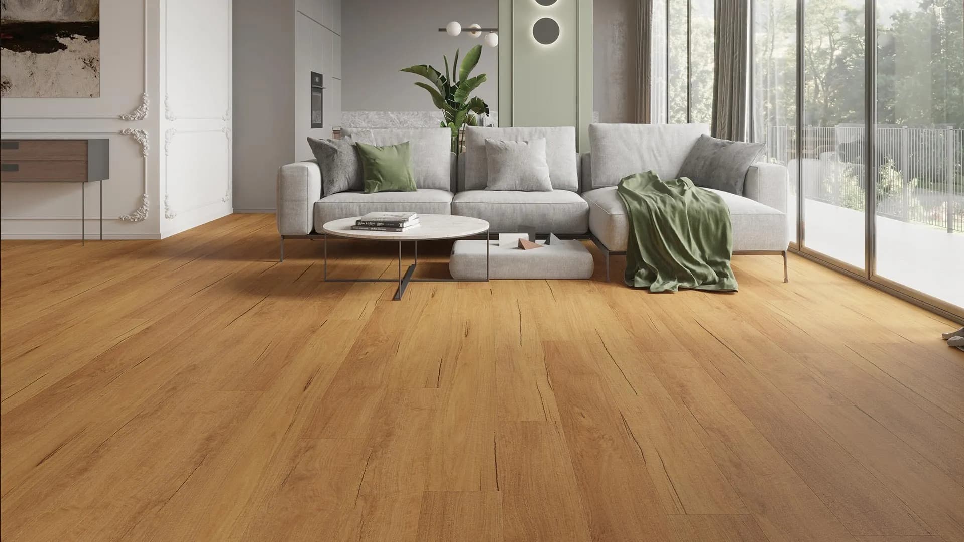Engineered timber flooring in a living room